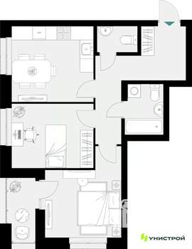 2-к квартира, вторичка, 56м2, 8/18 этаж