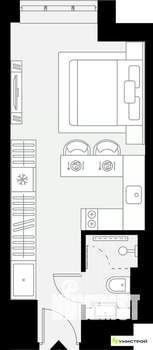 1-к квартира, вторичка, 22м2, 3/27 этаж
