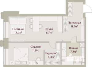 2-к квартира, вторичка, 57м2, 2/8 этаж