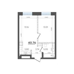 1-к квартира, вторичка, 41м2, 2/4 этаж