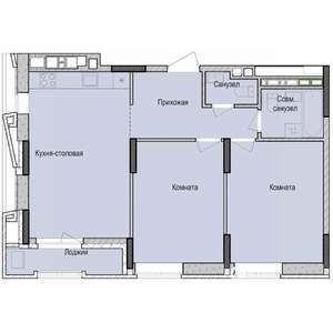 2-к квартира, строящийся дом, 65м2, 11/23 этаж