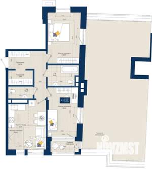 3-к квартира, вторичка, 104м2, 7/9 этаж