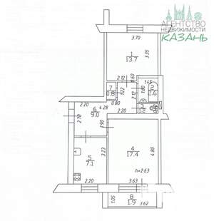 2-к квартира, вторичка, 52м2, 5/5 этаж