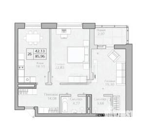 3-к квартира, сданный дом, 86м2, 5/20 этаж