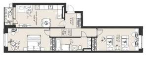 2-к квартира, вторичка, 74м2, 5/5 этаж