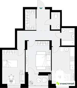 2-к квартира, вторичка, 67м2, 4/18 этаж