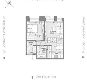 2-к квартира, вторичка, 45м2, 2/24 этаж