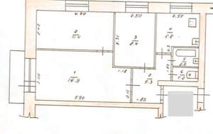 3-к квартира, вторичка, 51м2, 5/5 этаж