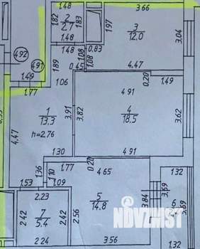 2-к квартира, вторичка, 69м2, 15/18 этаж
