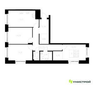 3-к квартира, вторичка, 89м2, 3/7 этаж