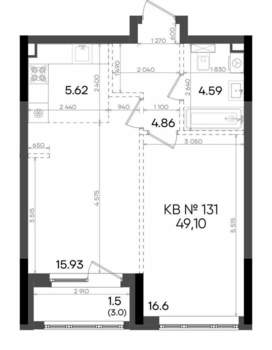 2-к квартира, вторичка, 49м2, 2/23 этаж