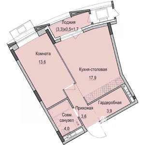 1-к квартира, вторичка, 45м2, 5/14 этаж