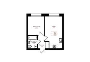 1-к квартира, вторичка, 36м2, 12/25 этаж