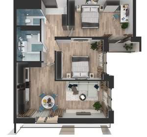 2-к квартира, вторичка, 69м2, 9/24 этаж