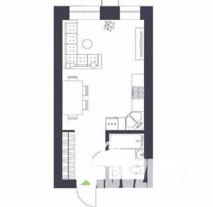 Студия квартира, вторичка, 21м2, 1/9 этаж