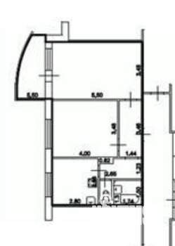 2-к квартира, вторичка, 52м2, 6/7 этаж