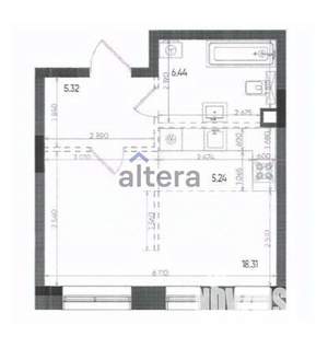 1-к квартира, вторичка, 35м2, 2/24 этаж