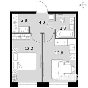 1-к квартира, вторичка, 35м2, 17/19 этаж