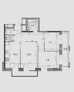 3-к квартира, вторичка, 76м2, 12/16 этаж