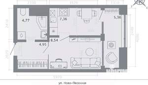 1-к квартира, вторичка, 31м2, 6/8 этаж