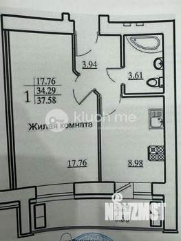 1-к квартира, вторичка, 38м2, 6/10 этаж