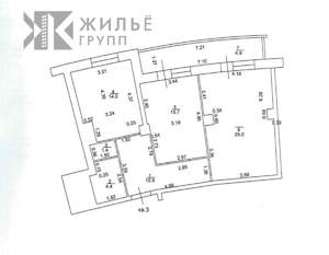 2-к квартира, вторичка, 76м2, 2/22 этаж