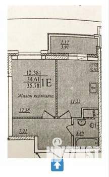 1-к квартира, вторичка, 35м2, 4/19 этаж