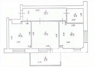 2-к квартира, вторичка, 72м2, 4/12 этаж
