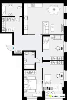 1-к квартира, вторичка, 108м2, 17/18 этаж