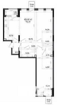3-к квартира, вторичка, 92м2, 4/9 этаж