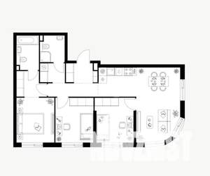 2-к квартира, вторичка, 74м2, 9/24 этаж
