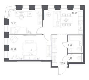 2-к квартира, вторичка, 57м2, 13/25 этаж
