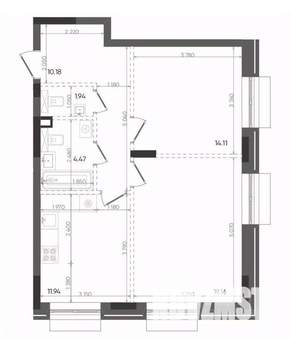 2-к квартира, вторичка, 62м2, 2/14 этаж