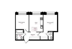 2-к квартира, вторичка, 52м2, 13/25 этаж