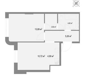 1-к квартира, вторичка, 42м2, 15/22 этаж