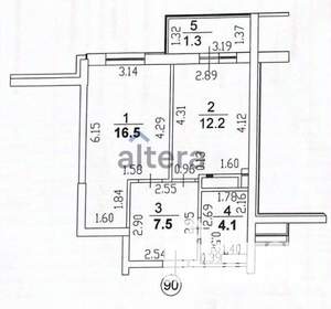 1-к квартира, вторичка, 42м2, 10/22 этаж