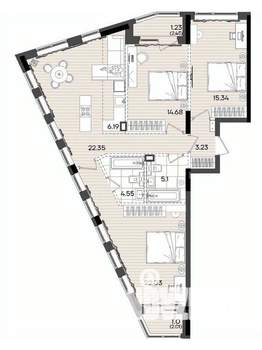 4-к квартира, вторичка, 96м2, 4/9 этаж