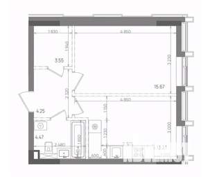 1-к квартира, вторичка, 41м2, 2/22 этаж
