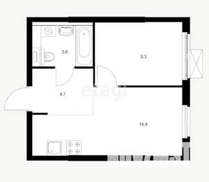 1-к квартира, вторичка, 32м2, 17/18 этаж