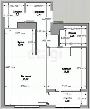 2-к квартира, сданный дом, 49м2, 5/20 этаж