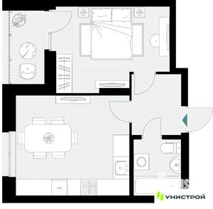 1-к квартира, вторичка, 40м2, 5/18 этаж