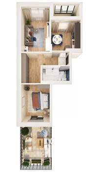 2-к квартира, вторичка, 69м2, 3/17 этаж
