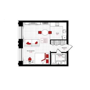 Студия квартира, вторичка, 40м2, 8/25 этаж