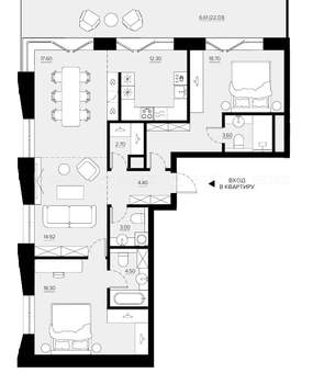 2-к квартира, вторичка, 103м2, 5/5 этаж