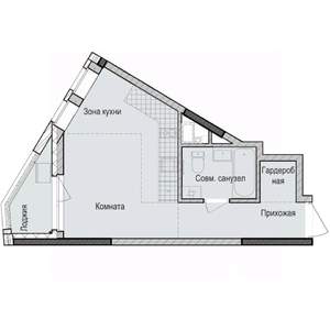 Студия квартира, строящийся дом, 27м2, 19/23 этаж