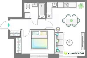 1-к квартира, вторичка, 43м2, 3/10 этаж