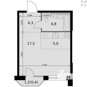 Студия квартира, вторичка, 32м2, 6/20 этаж