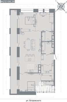 3-к квартира, строящийся дом, 109м2, 5/8 этаж