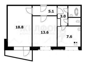 2-к квартира, вторичка, 52м2, 5/10 этаж