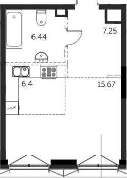 1-к квартира, вторичка, 36м2, 9/15 этаж